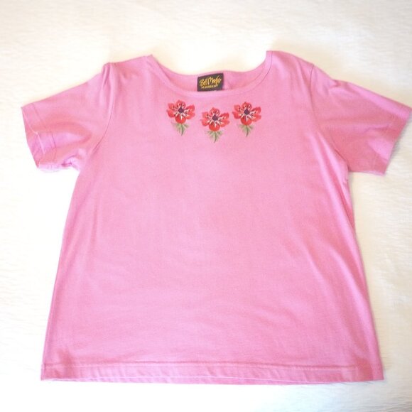 Casual Western Style 3pc Pant Set sz M Black w Pink Floral Embroidery - Picture 15 of 16